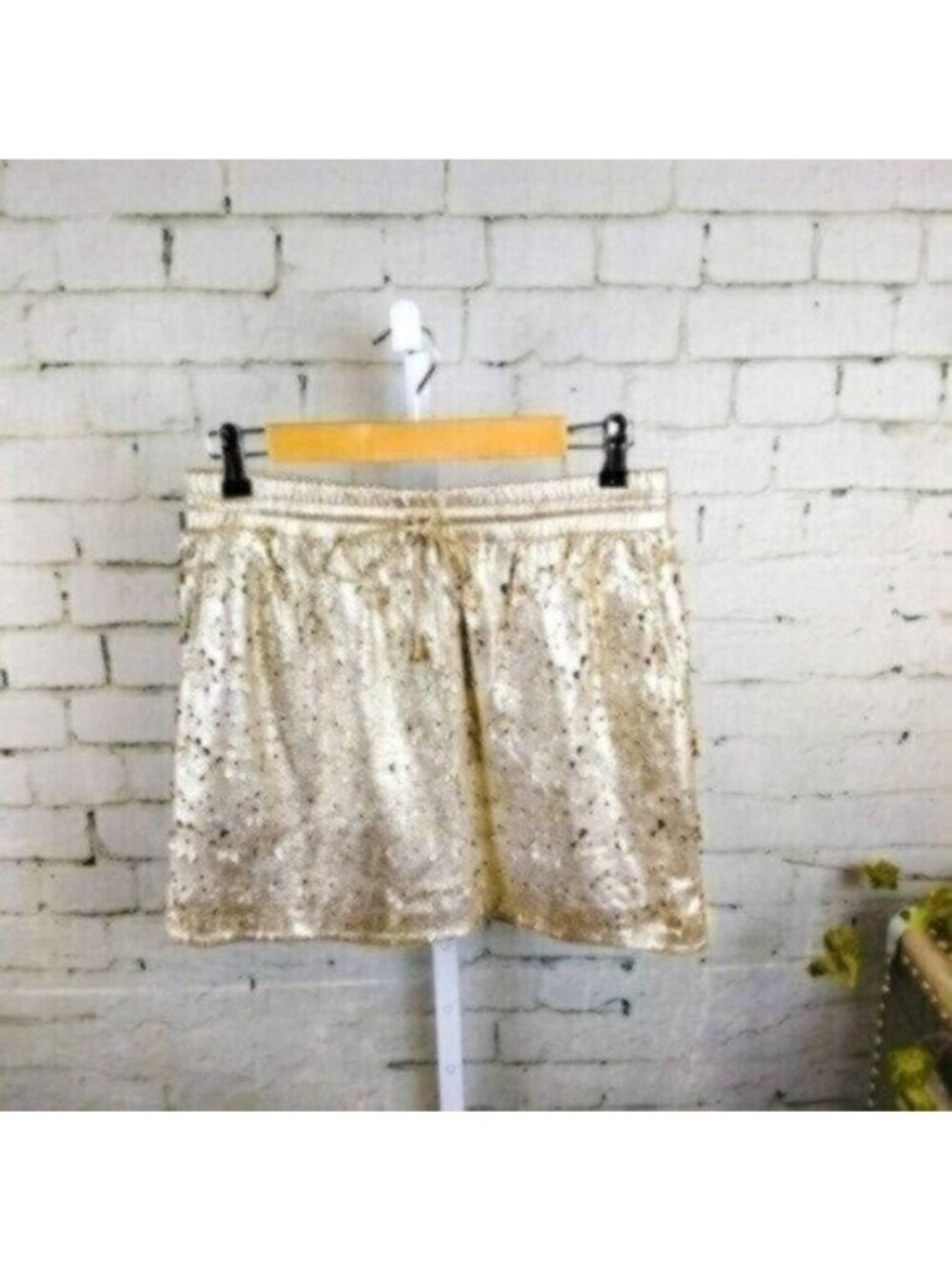 Anthropologie Liefsdottir Leather Laser Cut Floral Skirt In Metallic Gold Size 4